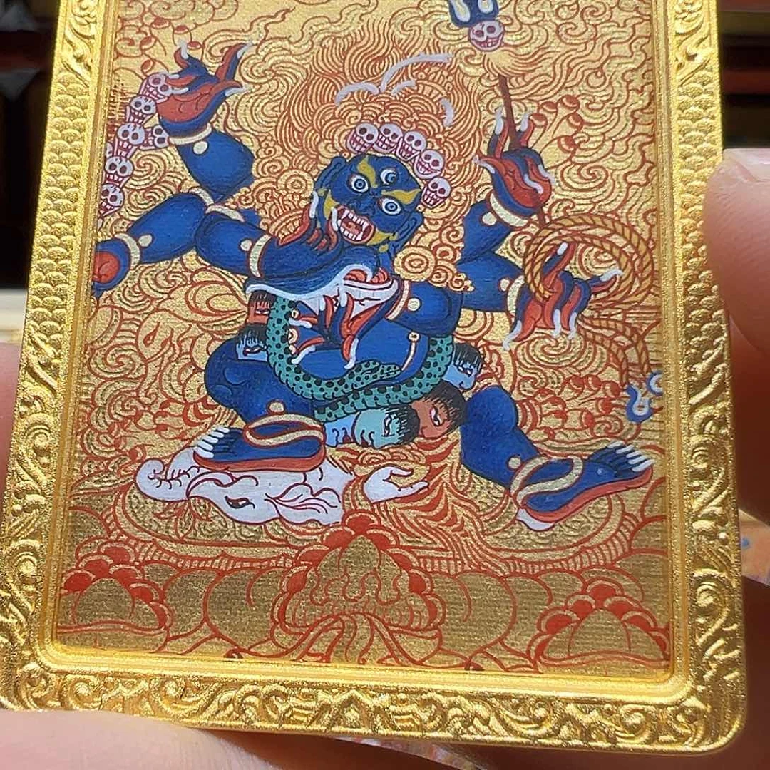 吊坠全手绘热贡唐卡大黑天