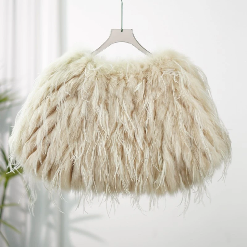 卓系列  HD433  女装时尚撤柜外套毛绒披肩粉色L8401502