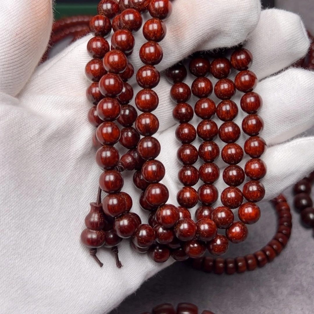 手串/手链小叶紫檀 08 小野生 树头油蜡感 鳞底水波金星 高油密