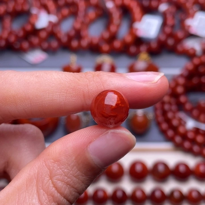 南红玛瑙未镶嵌其他（原矿）10mm高品瓦西妖孽火焰纹