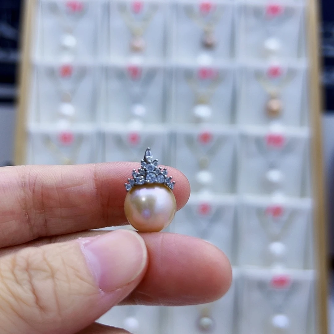 银S925镶嵌吊坠(不含链)淡水珍珠