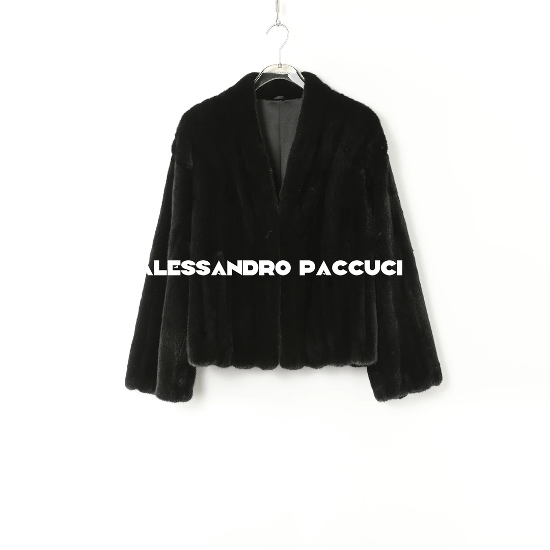 SAGA✖AP洛哥44074CS【岁寒/加色】进口水貂+桑蚕丝抽刀皮草外套24