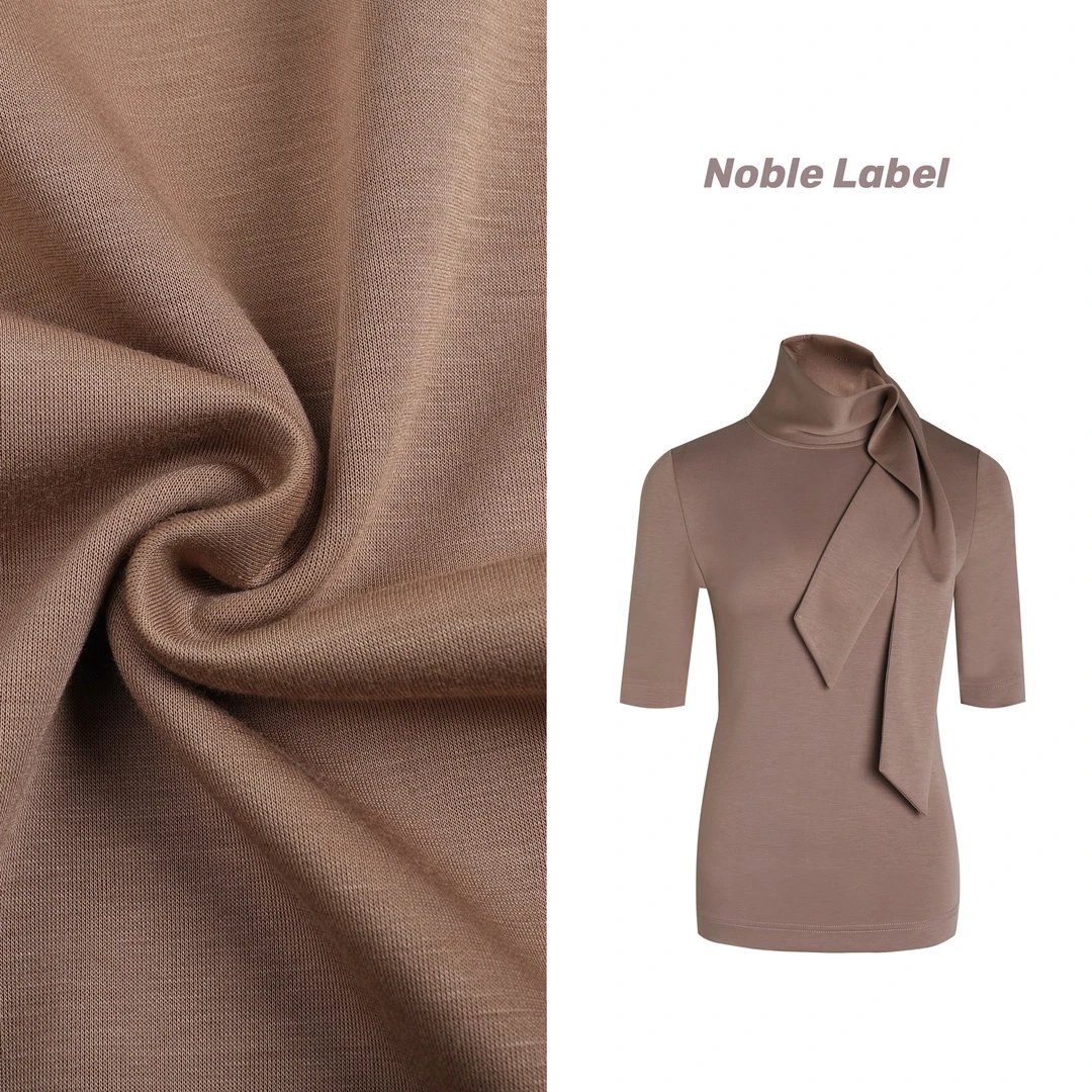 飘带领中袖上衣气质显瘦时尚半高领女士修身百搭春季设计小众