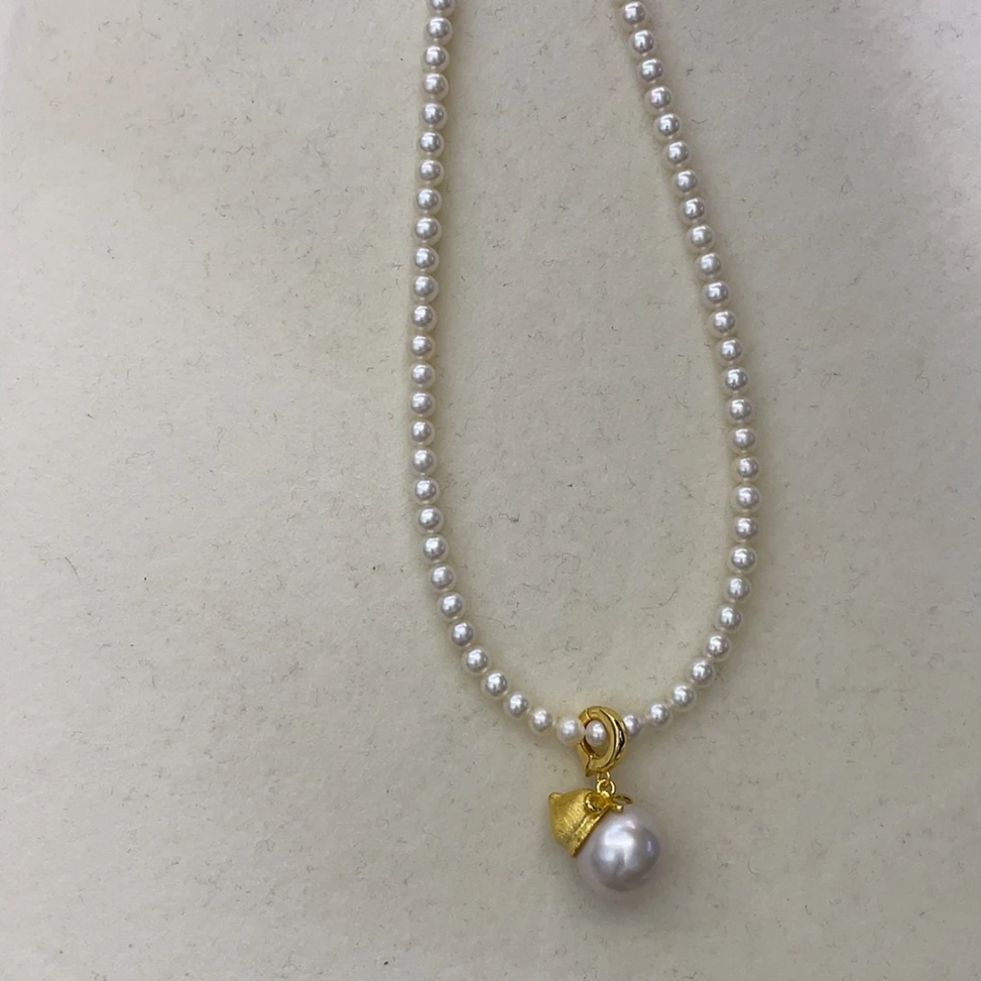 套链银S925镶嵌淡水珍珠