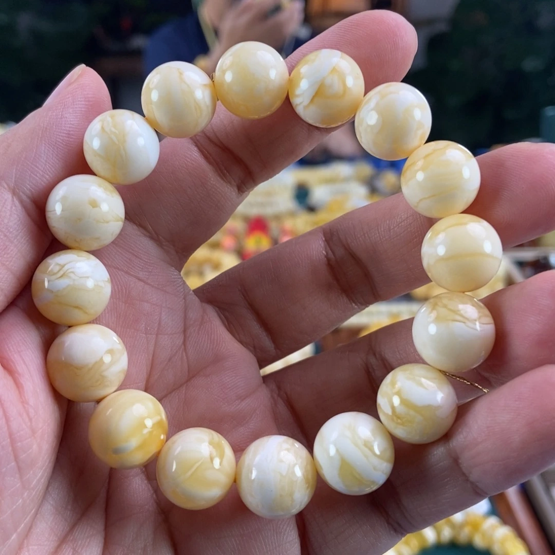 未镶嵌琥珀珠宝奇石13+虎皮纹手串22.5