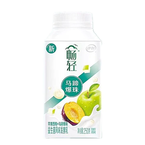 伊利畅轻苹果西梅马蹄爆珠益生菌风味发酵乳250g/瓶（新老包装随机）