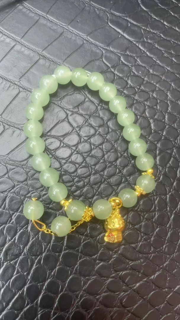 和田玉A045 绿色手链 男女同款 时尚百搭