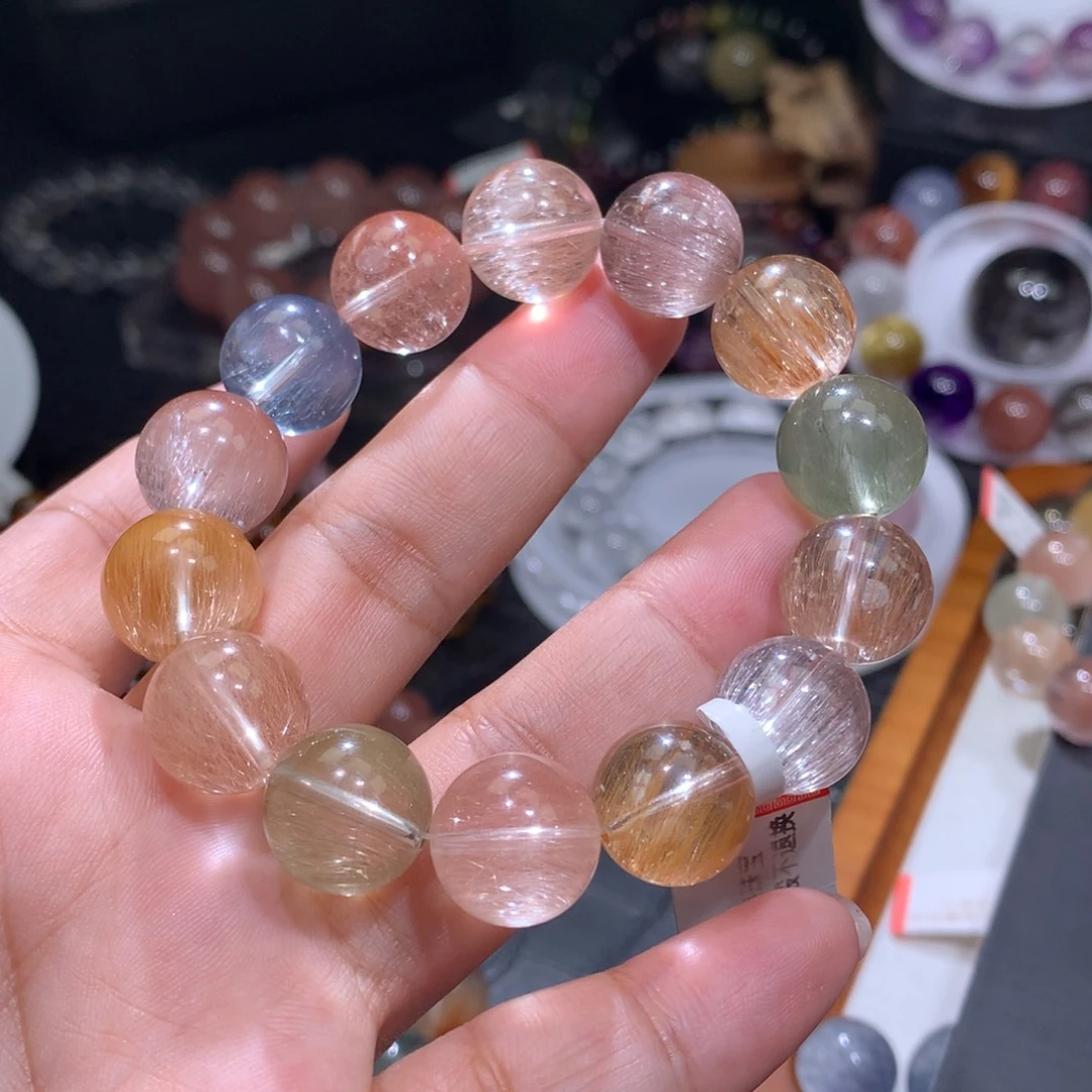 水晶手链未镶嵌彩兔毛13.6mm