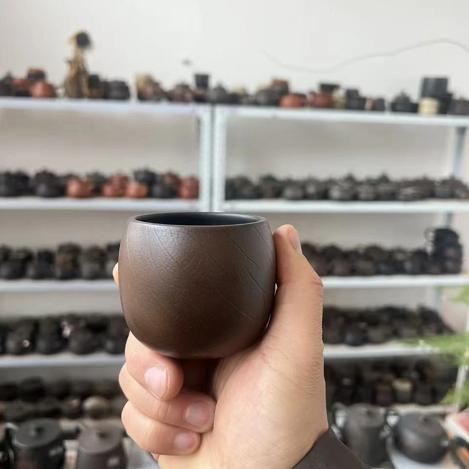 建水紫陶 叶脉纹 菩提纹 主人杯 100cc 全品特价