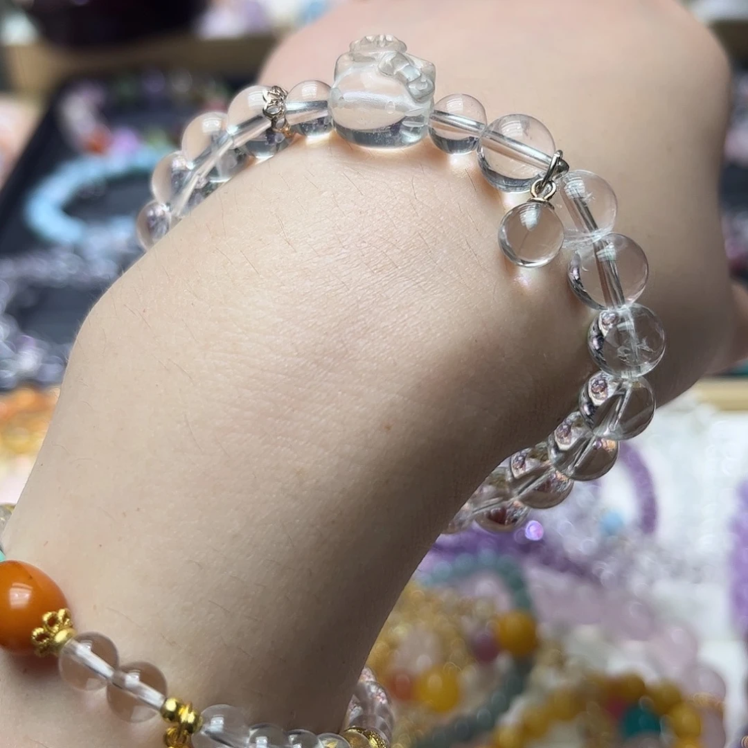 水晶手链合金白水晶手链