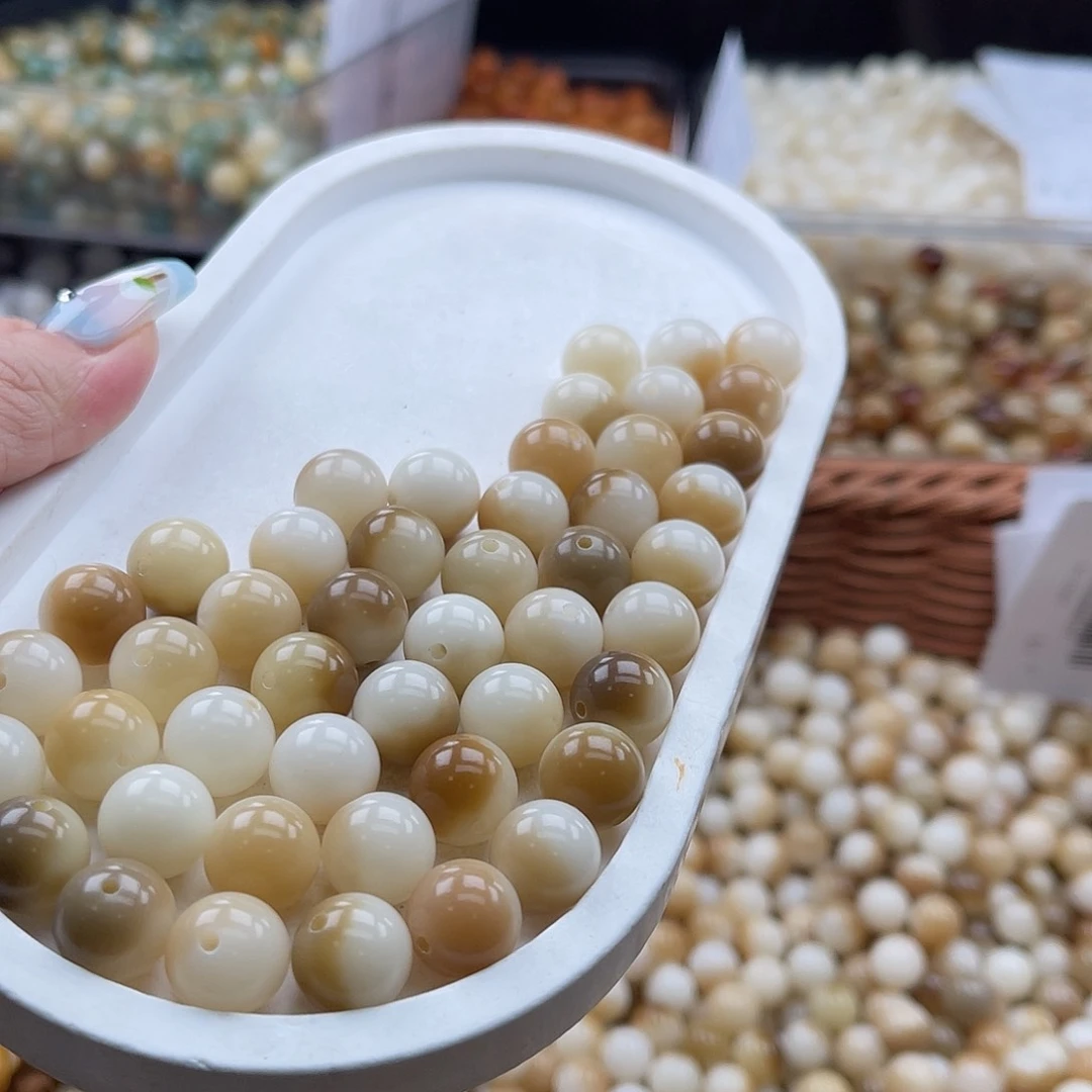 白玉菩提吊坠z微瑕12mm/50+50颗