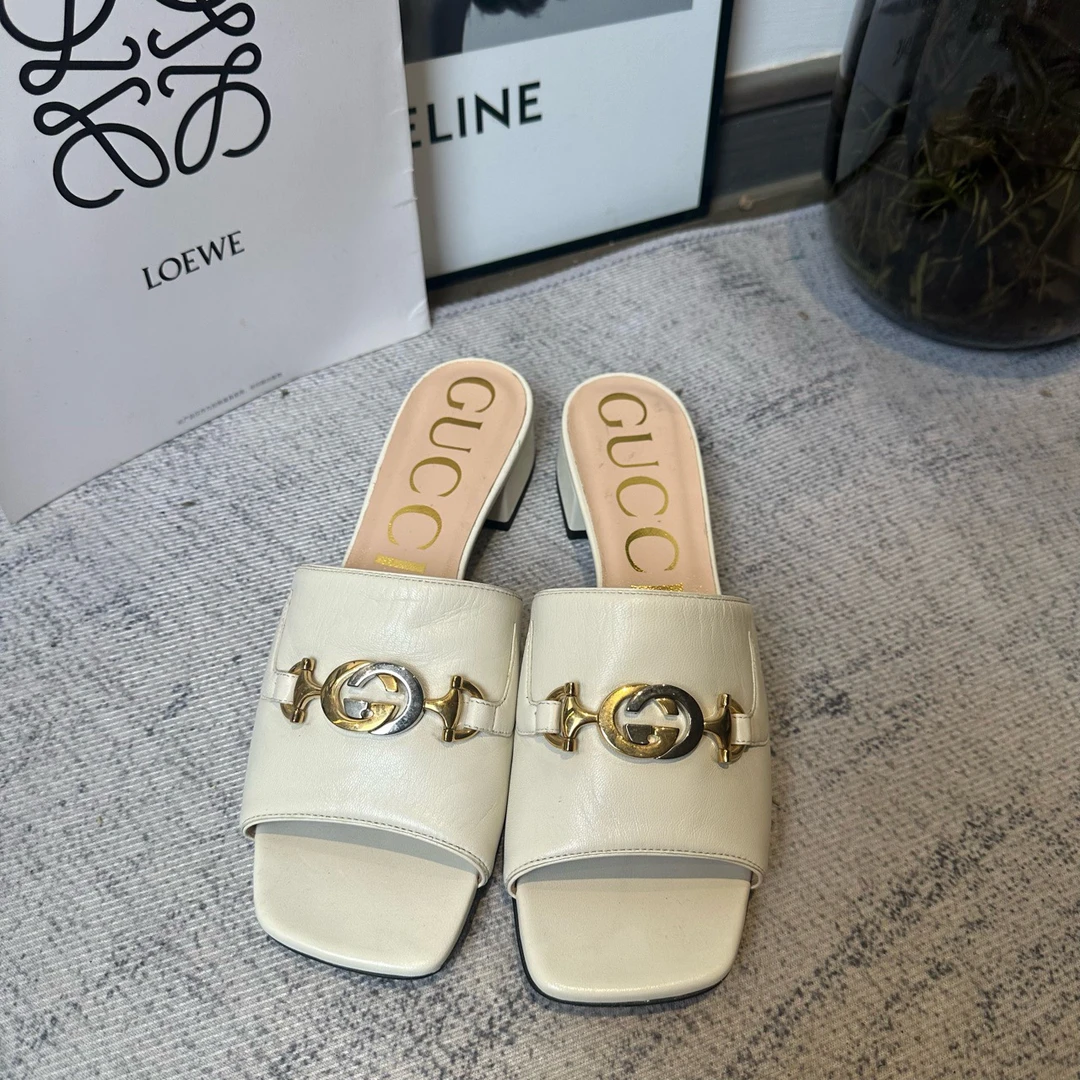 99新 GUCCI/古驰 葡萄籽奢潮/时尚百搭拖鞋/38码