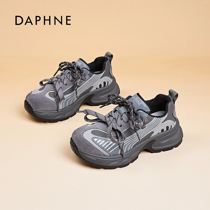 达芙妮厚底老爹鞋女2025新款秋冬百搭时尚潮流休闲运动鞋