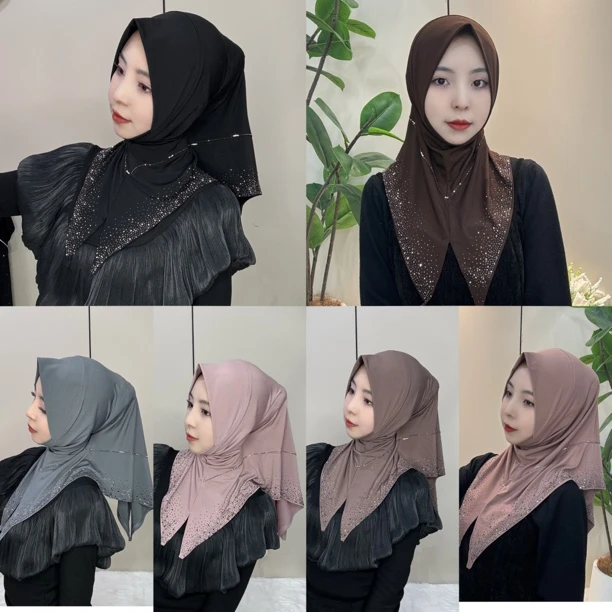 哚哈夏季定制显瘦开叉版烫钻头套送吸扣