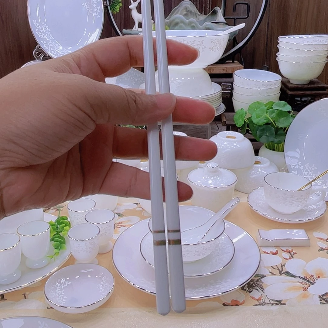 玉瓷景德镇骨瓷筷子10双