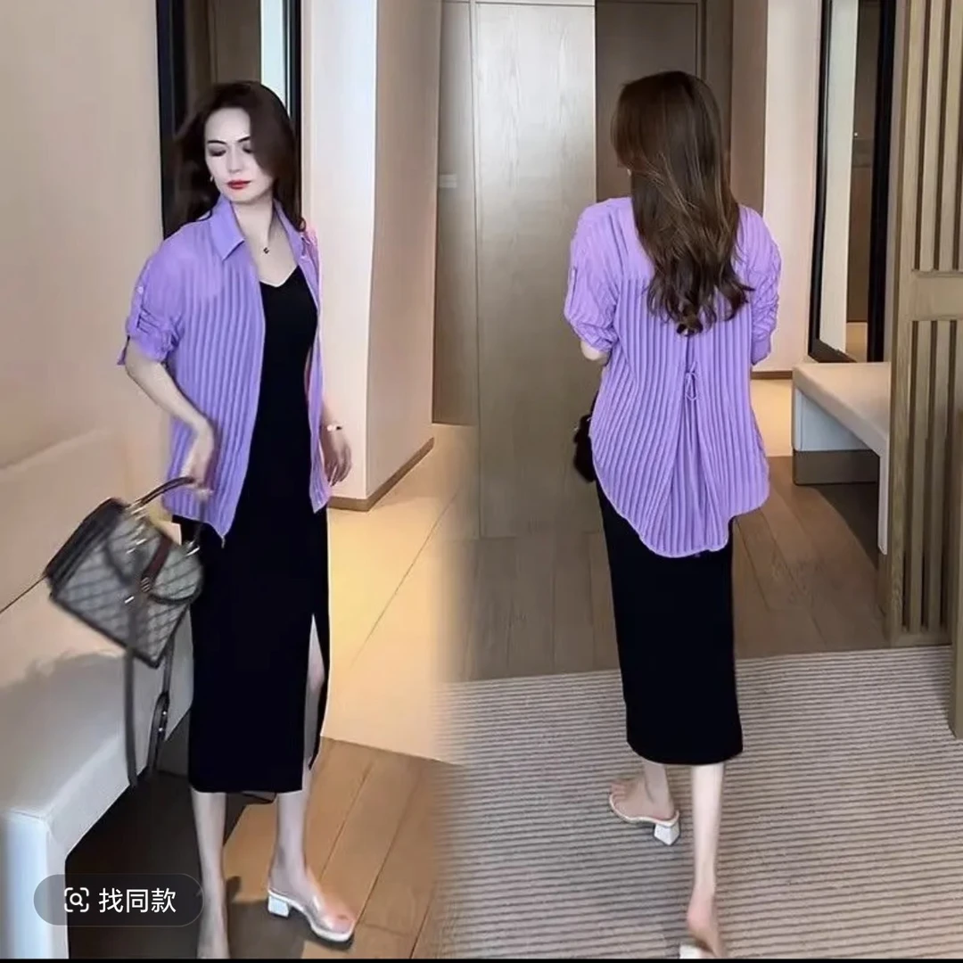 6125夏季新款洋气衬衣上衣女减龄防晒衣气质百搭显韩版0