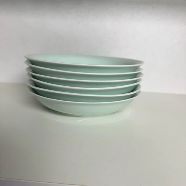 8英寸深盘瓷盘餐具家用景德镇陶瓷影青瓷青釉色釉高温陶瓷