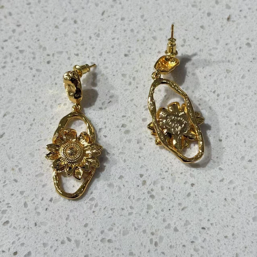 925银耳饰 向日葵耳环825银针