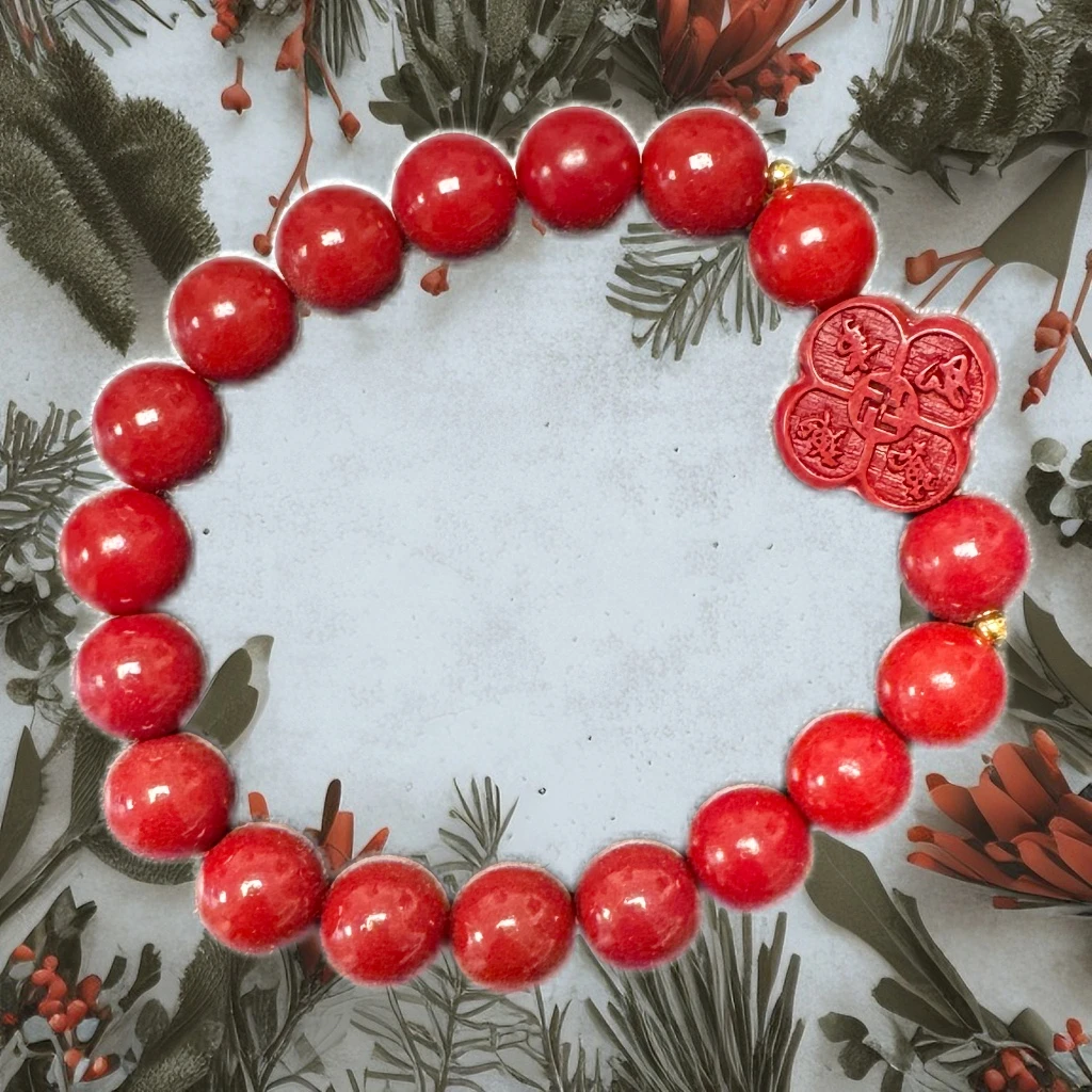 含辰砂工艺品朱砂10mm紫金砂万事如意手串