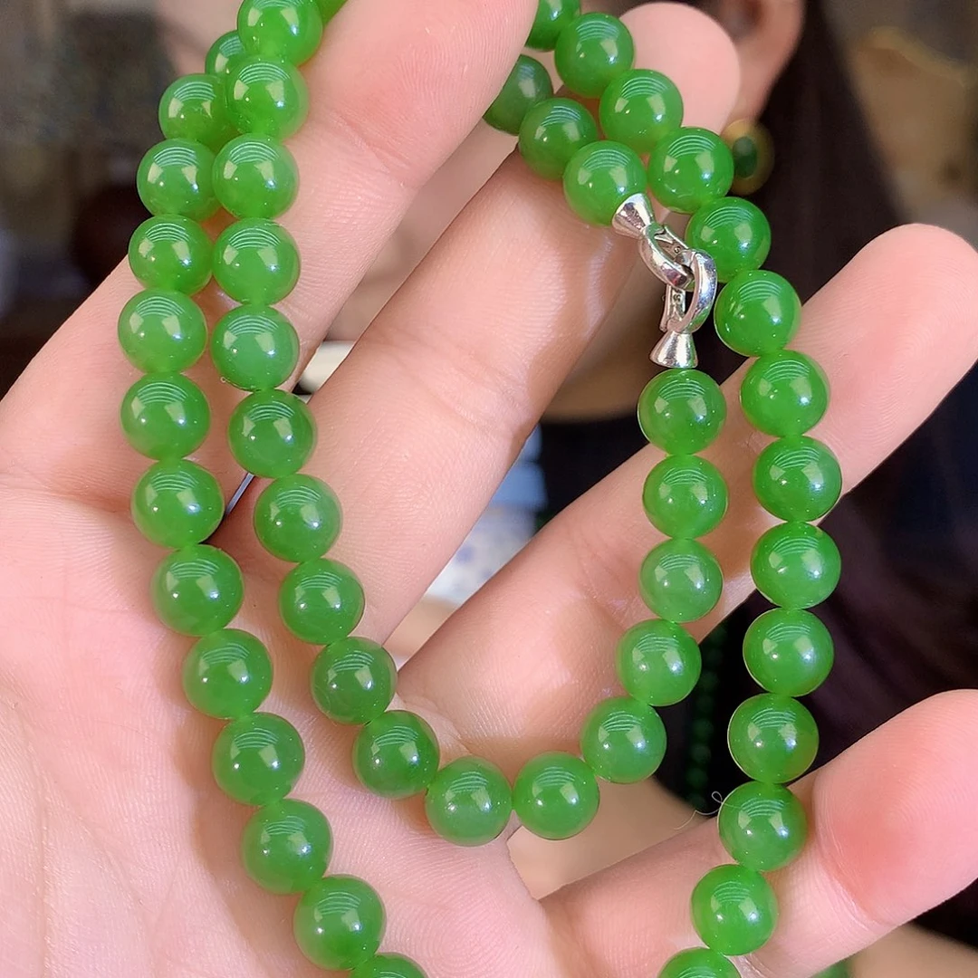 吊坠(不含链)未镶嵌和田玉（碧玉）项链