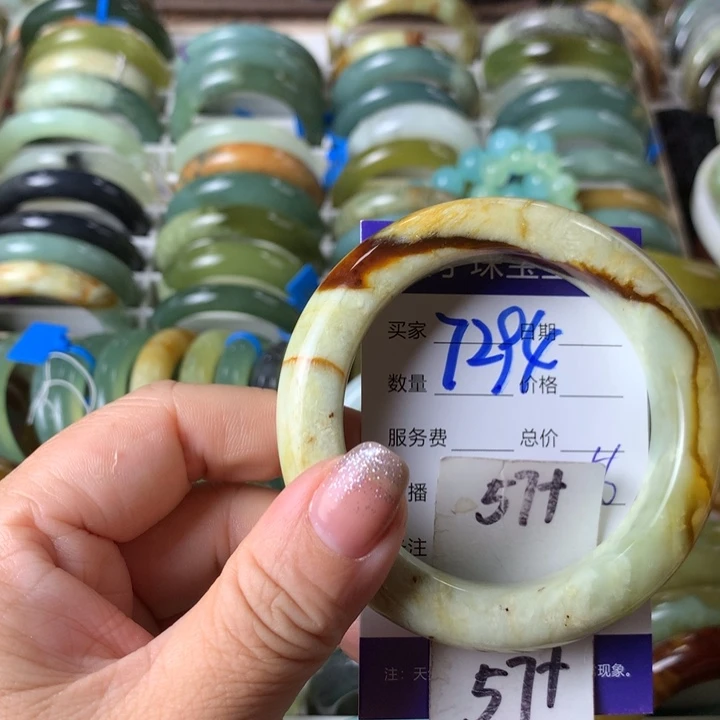 未镶嵌蛇纹石玉手镯7294