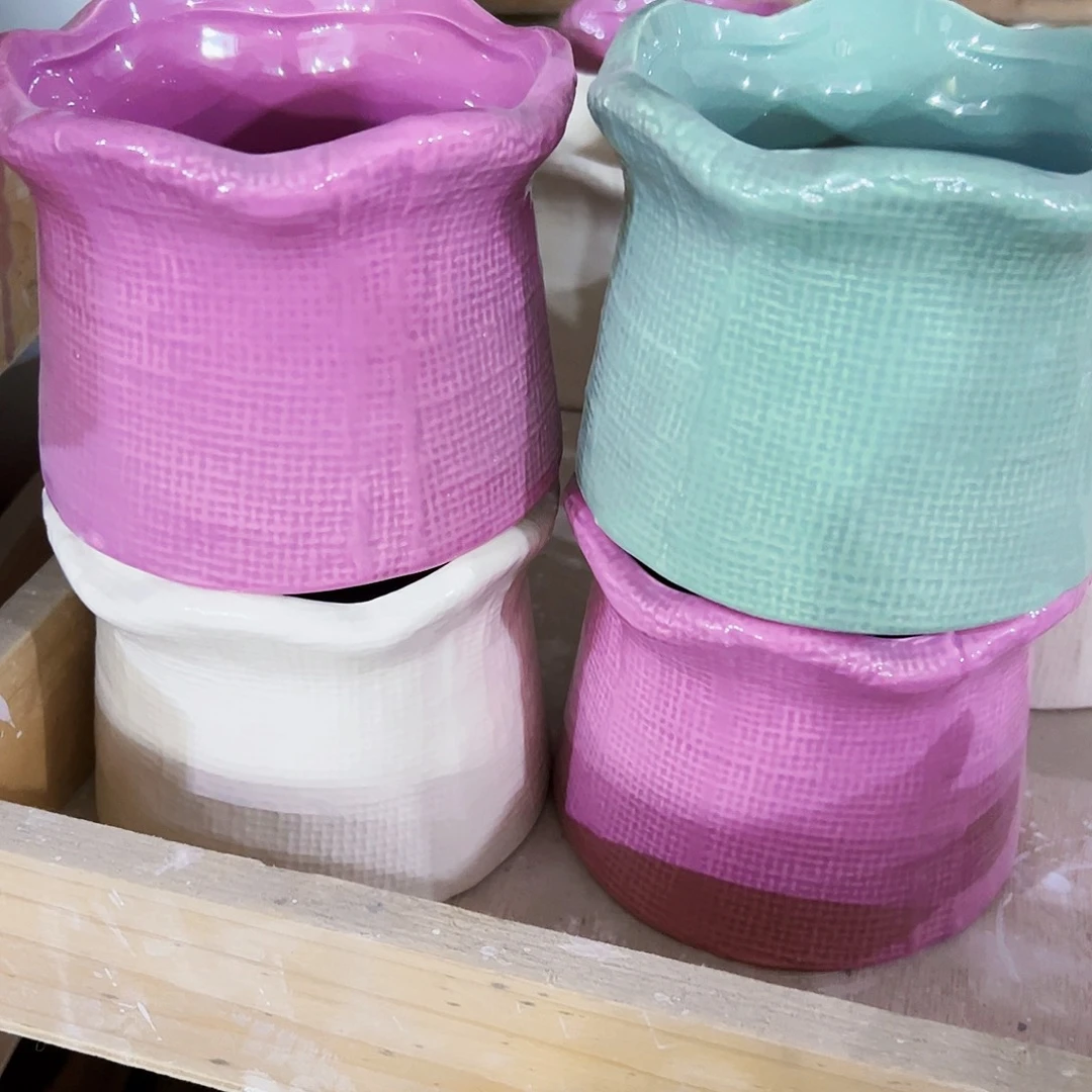 有孔外贸尾单陶瓷花盆凑单10米包邮