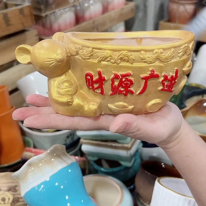 有孔.凑满10元发货多肉陶瓷花盆！