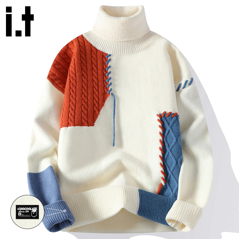 i.t:CHOCOOLATE立领长袖针织外套男士2025秋冬季宽松舒适开衫毛衣