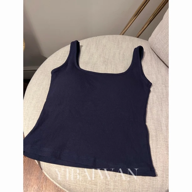YIBAIWAN/‘自留款推荐’人手必入磨毛螺纹背心 乳胶杯胸垫