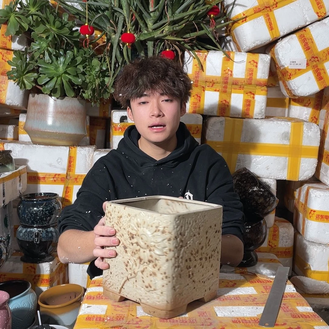 无铅玻璃宜兴紫砂花盆