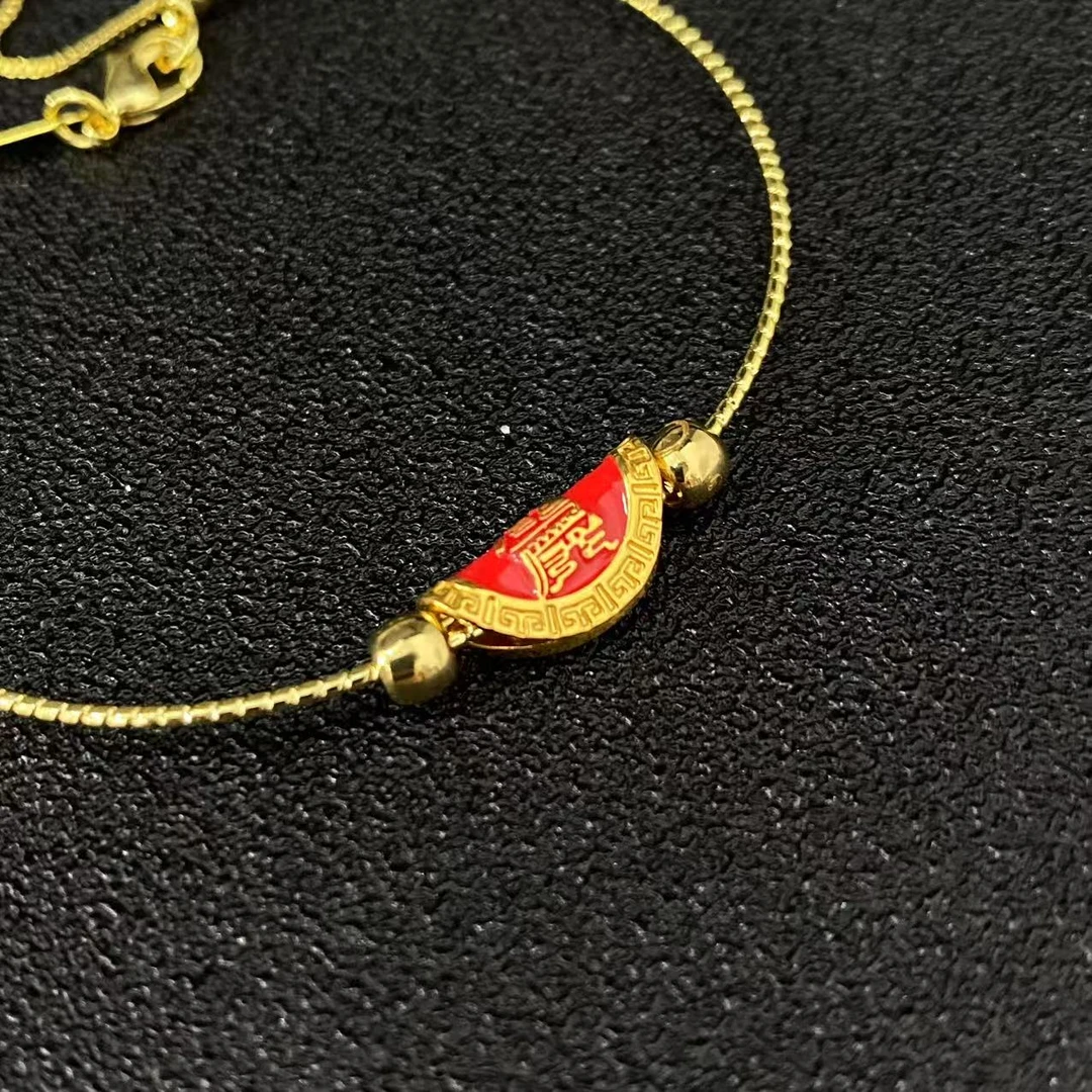 18k金Au750烧蓝金饺子#Y139 送合金手圈