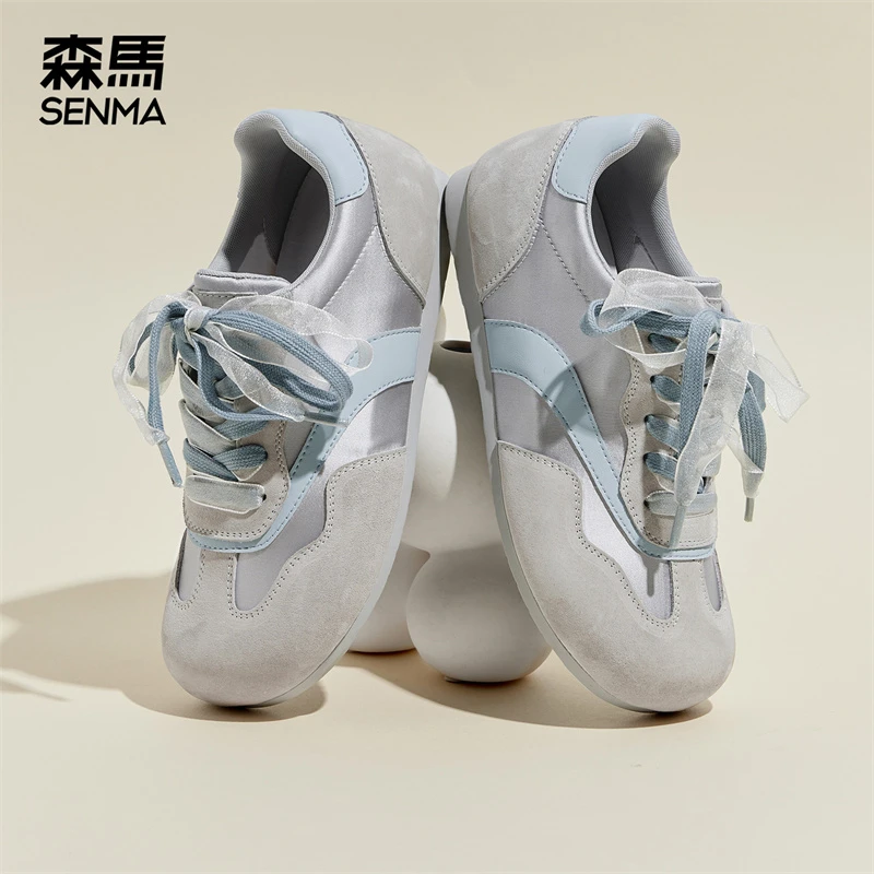 森马复古德训鞋女2025年春季新款女生青少年软底轻便内增高