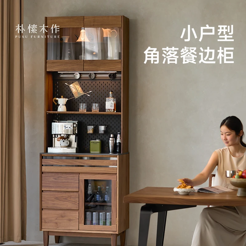 朴愫木作回廊餐边柜 实木餐边柜靠墙一体窄型储物边柜酒柜收纳