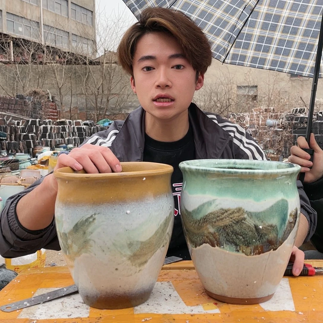 无铅玻璃宜兴紫砂花盆