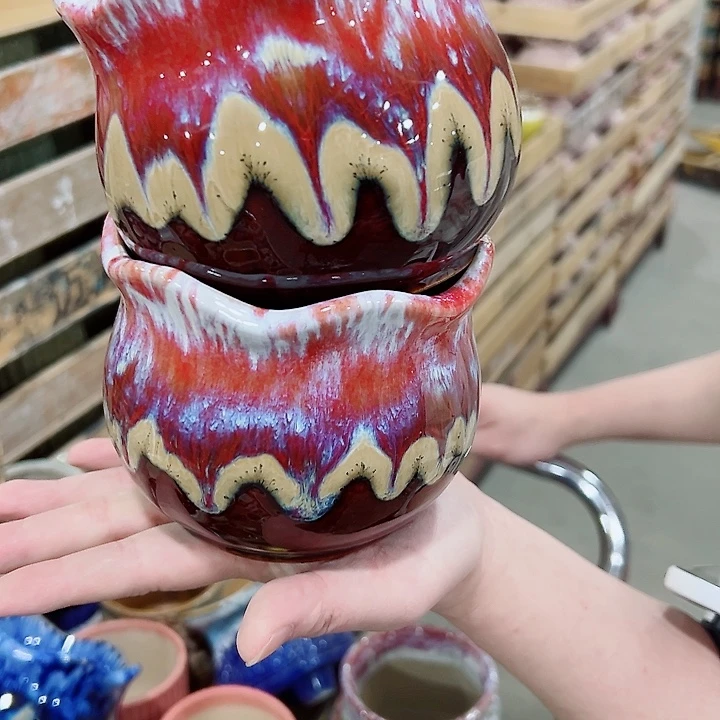 有孔.凑满10元发货多肉陶瓷花盆！