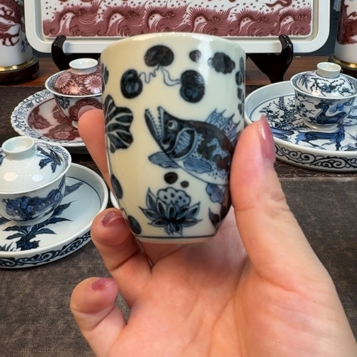 鬼*歌丰良窑制手工手绘杯杯