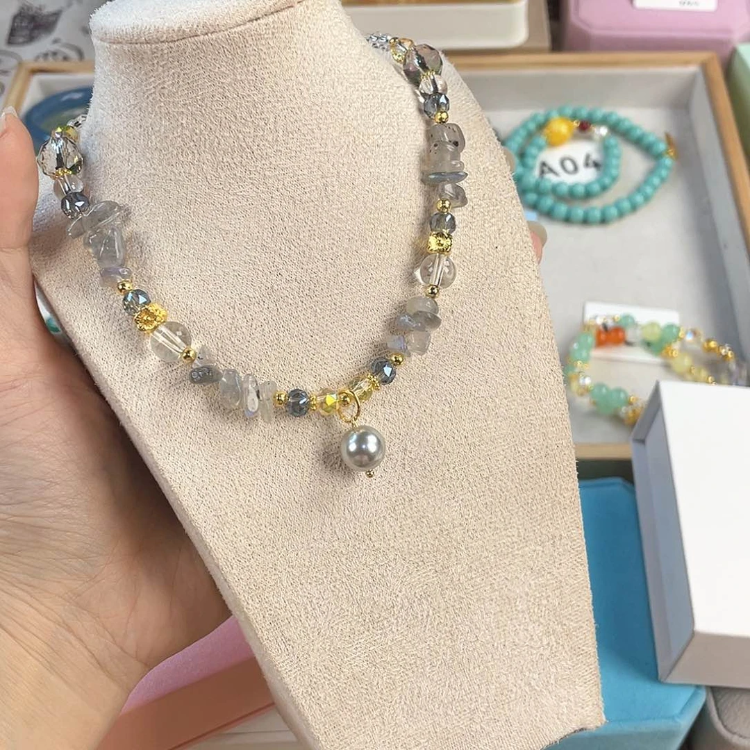 针钠钙石银S925镀金镶嵌手饰