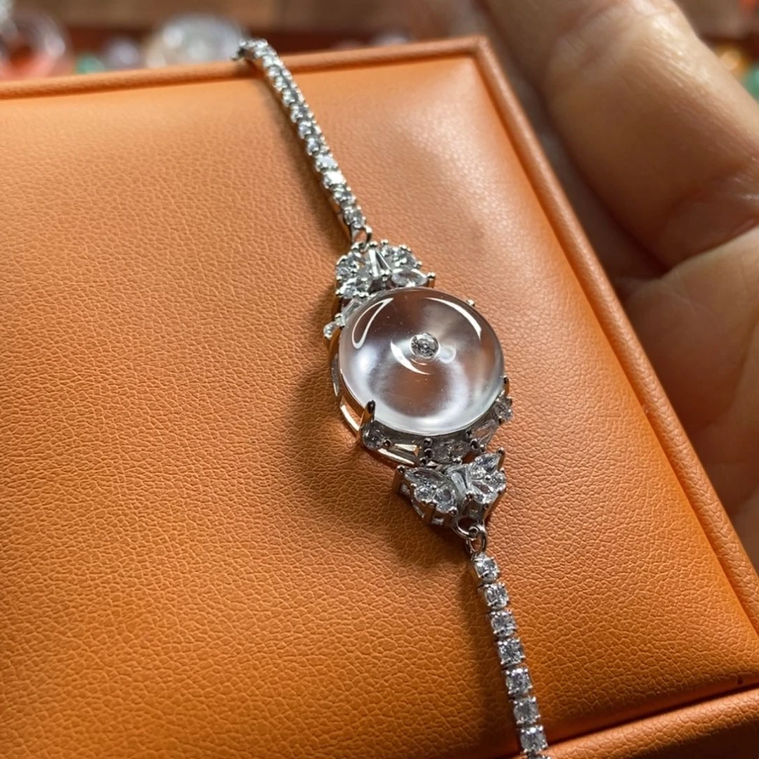 石英质玉颈饰银S925镶嵌