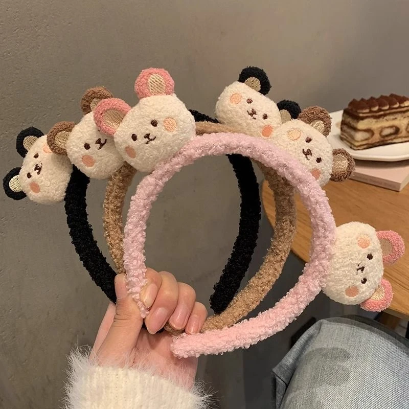 小熊发箍女秋冬韩国可爱羊羔毛洗脸头箍网红化妆压发