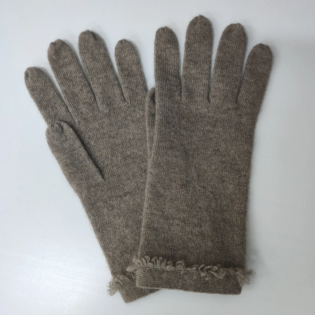 YZ~双十一福利款秋冬保暖羊绒手套纯色冬季休闲百搭女士简约分指