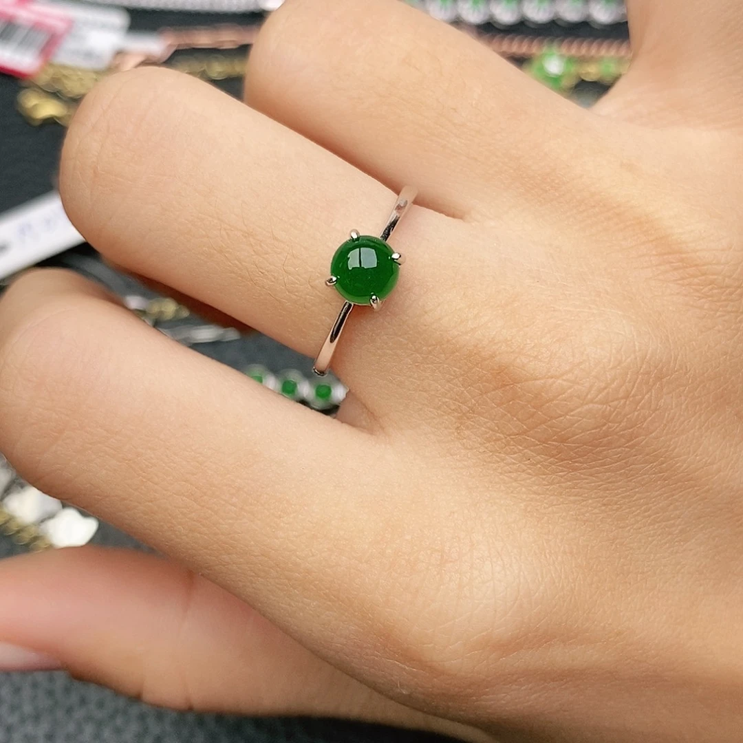 翡翠银S925镶嵌戒指