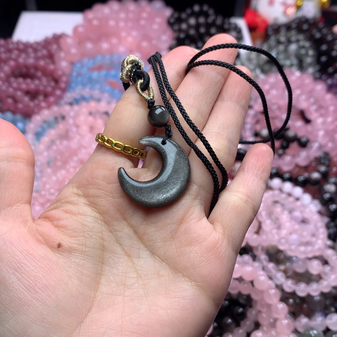水晶手链未镶嵌银耀月亮项链
