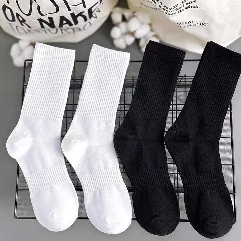 纯色透气防臭成人运动风百搭运动袜男棉袜袜子韩版中筒记者