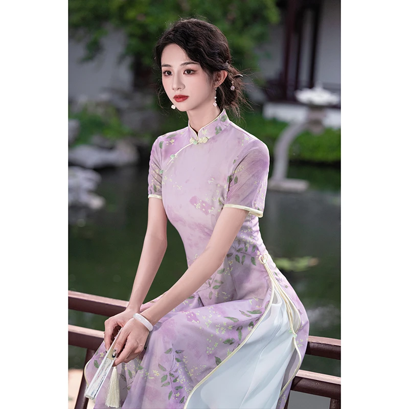 缇花影 |改良版连衣裙小个子妈妈高考送考年轻衣服春夏季日常可穿