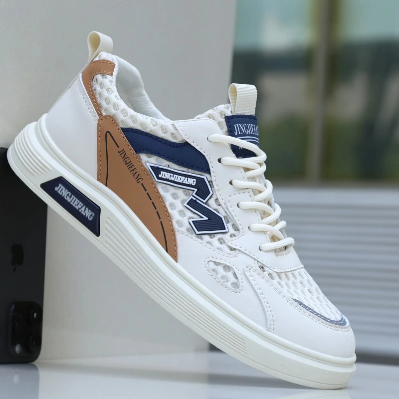 正品男鞋小白鞋夏季镂空网面鞋透气时尚百搭运动休闲板鞋子男潮鞋