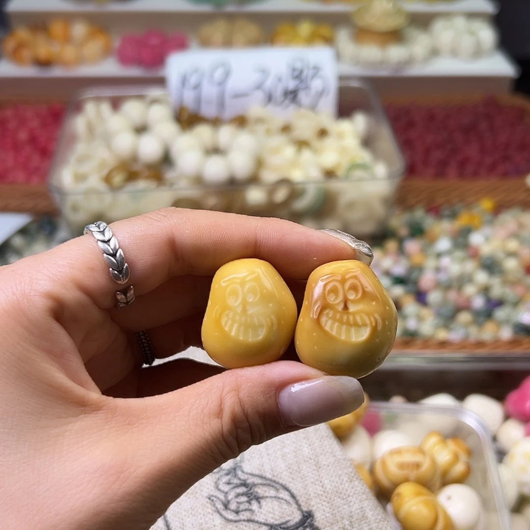 菩提根/象牙果手串微瑕炭烤土豆10颗配大小孔道有裂