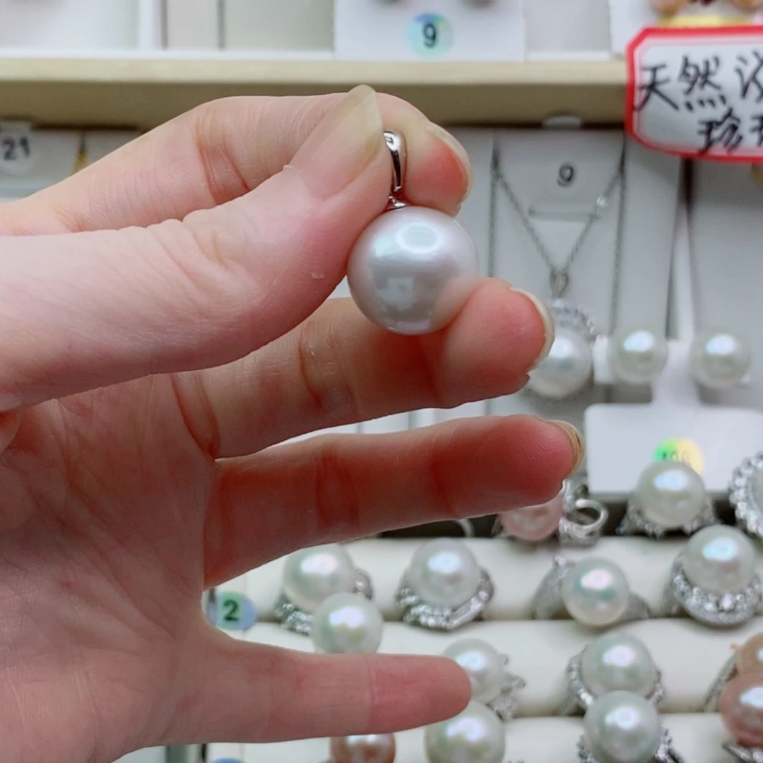 小***圈淡水珍珠颈饰银S925镶嵌13+A