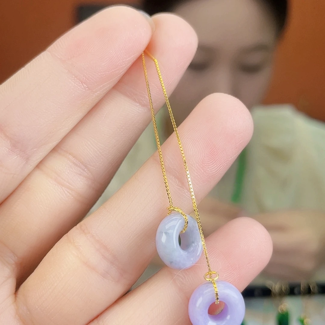 翡翠银S925镶嵌耳饰
