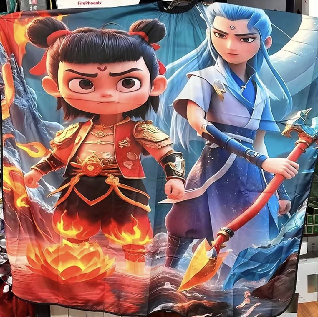 新款哪吒魔童闹理发店专用加大围布发廊剪发围布
