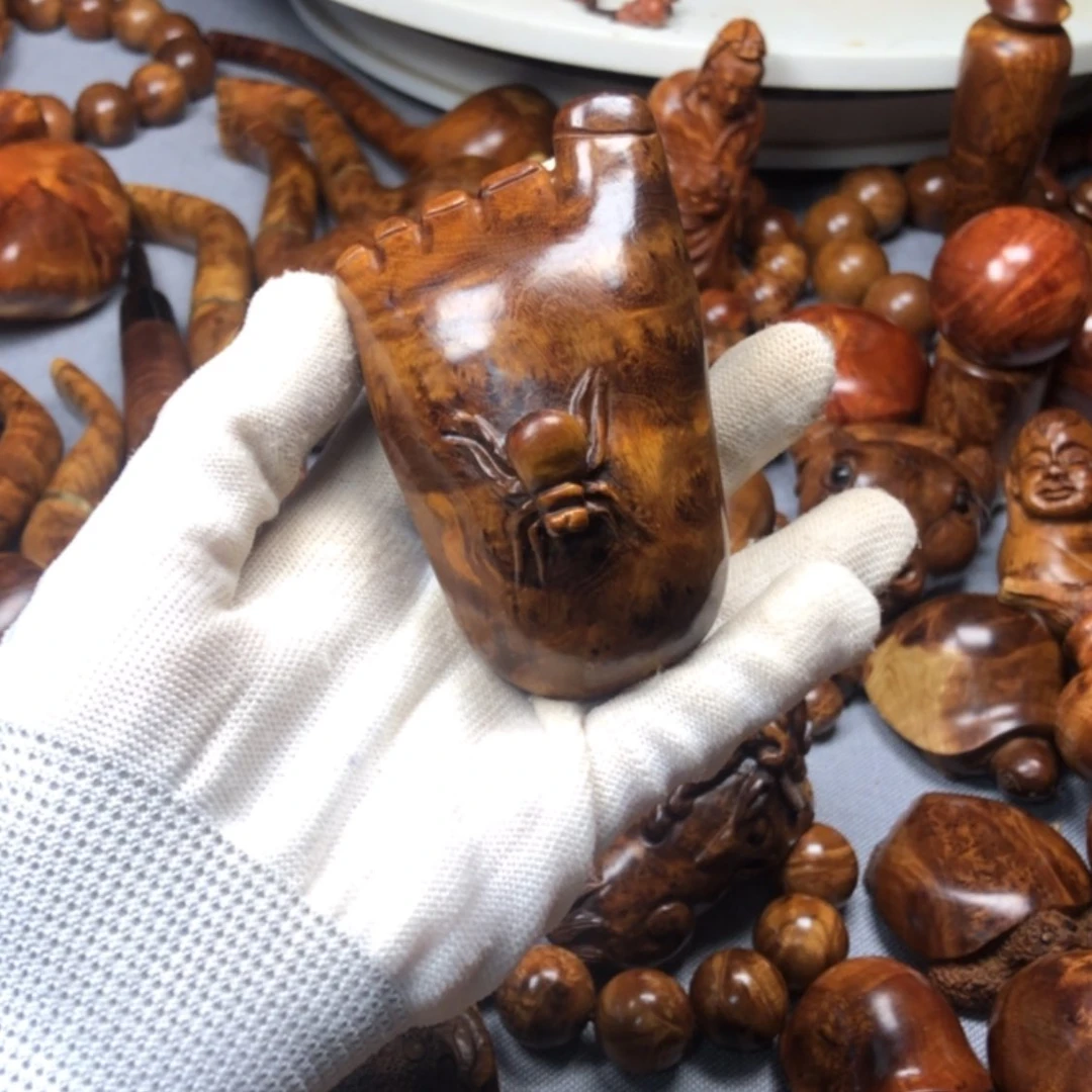 【闪购商品】香榧木麻梨疙瘩火琉璃手把件